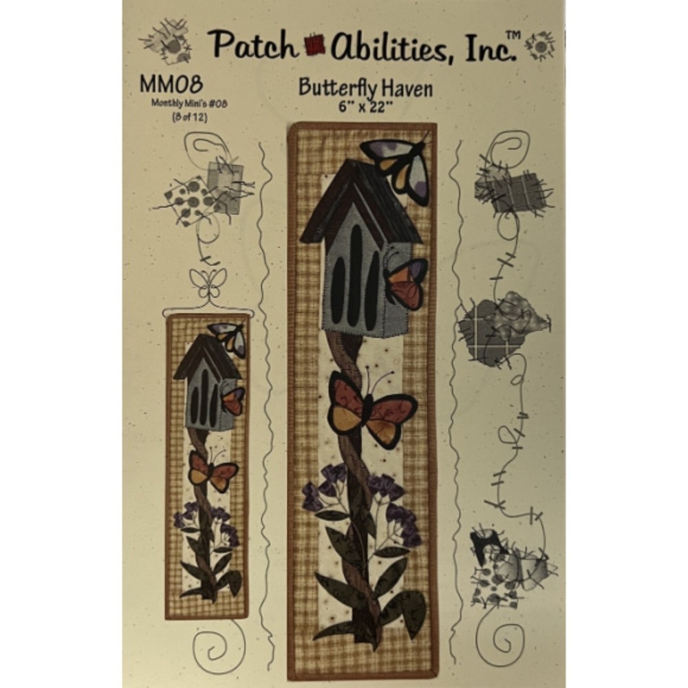 Patch Abilities Quilt Pattern - Butterfly Haven- Size 6" x 22"